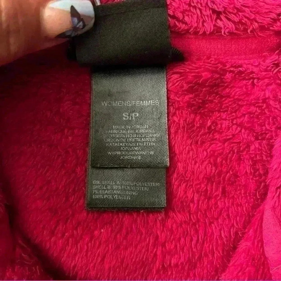 The North Face Women’s Magenta Fleece Full Zip Fuzzy Crop Neck Jacket Size M - Picture 14 of 14